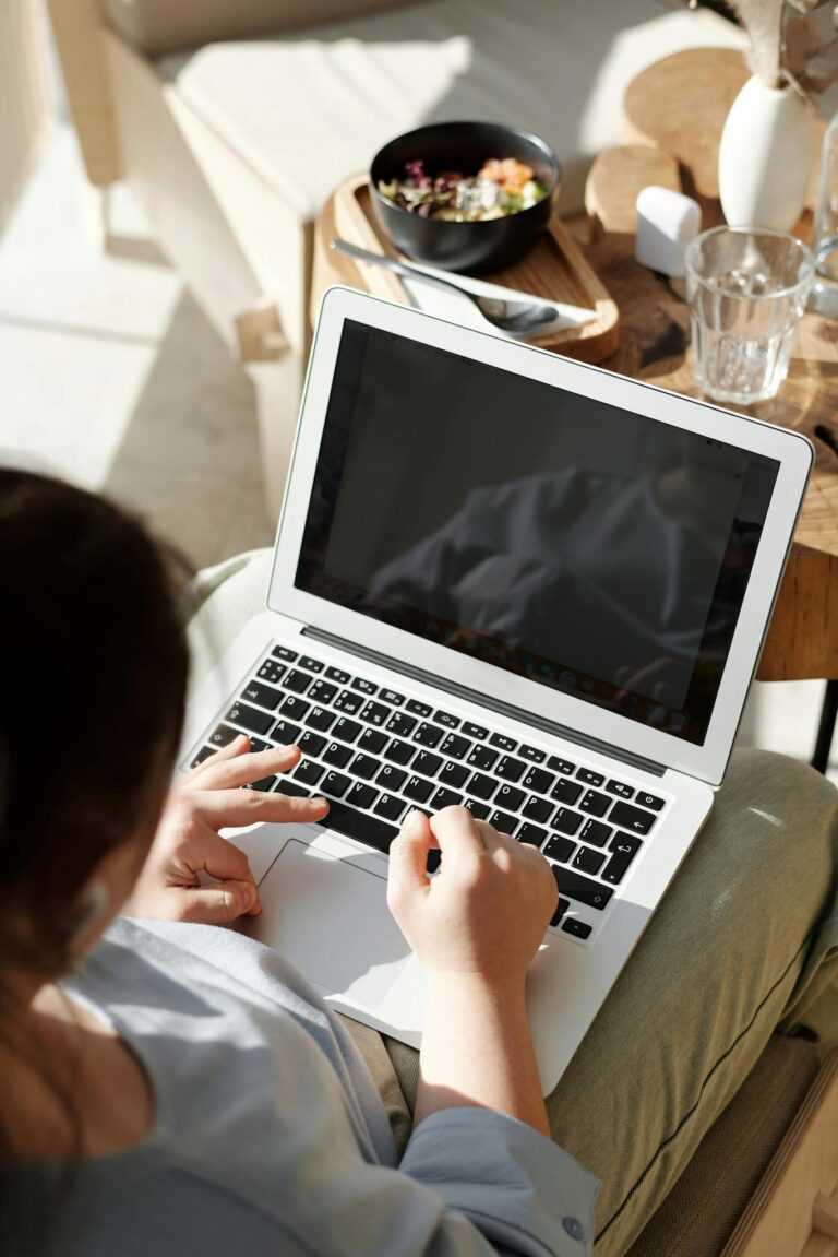 Young Girl Using A Laptop